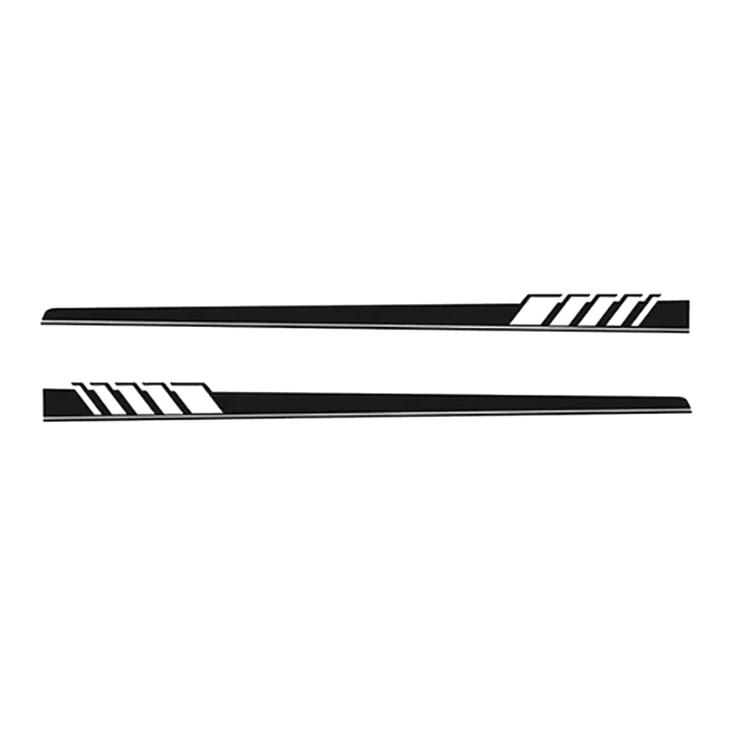 2 Pieces Universal Car Body Side Stripes Skirt Vinyl Decals Sticker Decor Waterproof Self-adhesive Removable Last longer