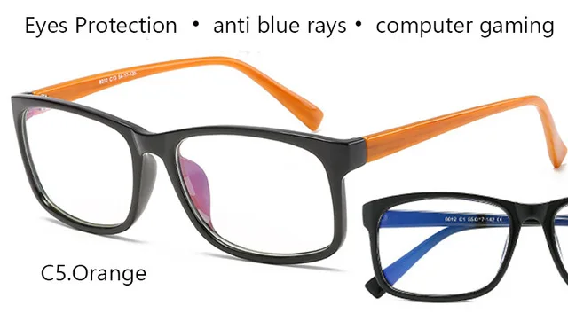 Blue Ray компьютерные очки для мужчин экран радиационные очки фирменный дизайн офисный игровой синий свет очки УФ защита очки - Цвет оправы: orange clear