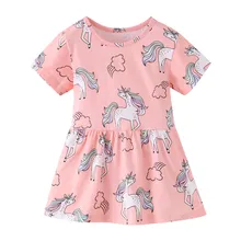 Summer Girls Dress Kids Floral Dress Cartoon Unicorn Printed Girls Dresses Baby Princess Dress for Kids Children Clothes Summer Girls Dress Kids Floral Dress Cartoon Unicorn Printed Girls Dresses Baby Princess Dress for Kids Children Clothes
