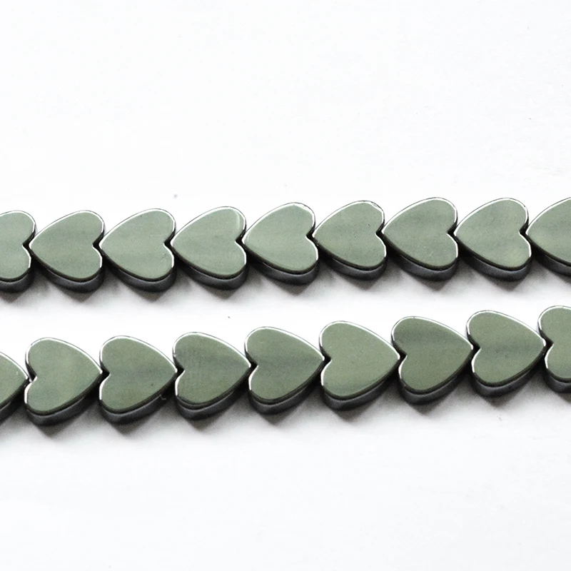 Free Shipping Heart Shape Black Hematite Natural Stone No Magnetic Beads 4/6/7/8/10MM 15inch for Jewelry Bracelet Making DIY