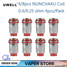 4/8 шт. Uwell нунчаки катушки Core аксессуары для электронных сигарет 0.25ohm 0.4ohm для Uwell NUNCHAKU Vape танк