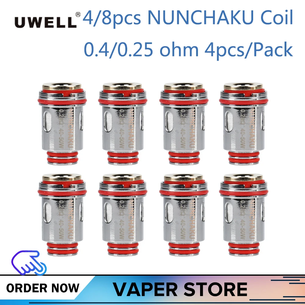 

4/8pcs Original Uwell NUNCHAKU Coil Core Electronic Cigarette Accessories 0.25ohm 0.4ohm For Uwell NUNCHAKU Vape Tank