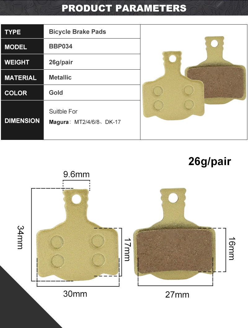 PCycling 4 пары Высокое качество диск велосипед тормозные колодки для Магура MT2 MT4 MT6 MT8 DK-17 Горный велосипед металлик тормозных колодок