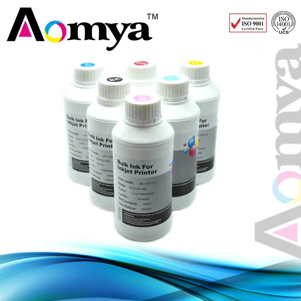 

6 colors Waterproof ink 500ml Textile ink for Epson digital jet P50 T59 1410 L800 L1100 High light fastness Washing resistance