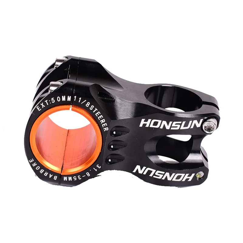 HONSUN руля велосипеда 31,8 мм 35 мм MTB горный велосипед руля 28,6 мм впереди короткий 50 мм 0 градусов 158 г Al-alloy Полые CNC AM/XC - Цвет: black