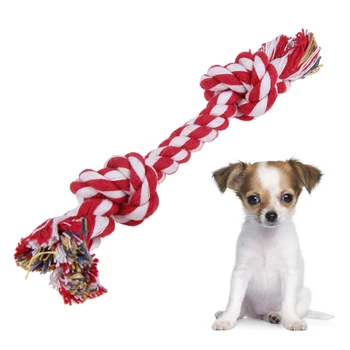 

Pet Cotton Chew Knot Toy Pets dogs Supplies Cute Dog Puppy Pet Cotton Multicolor Braided Bone Rope Chew Knot Toy