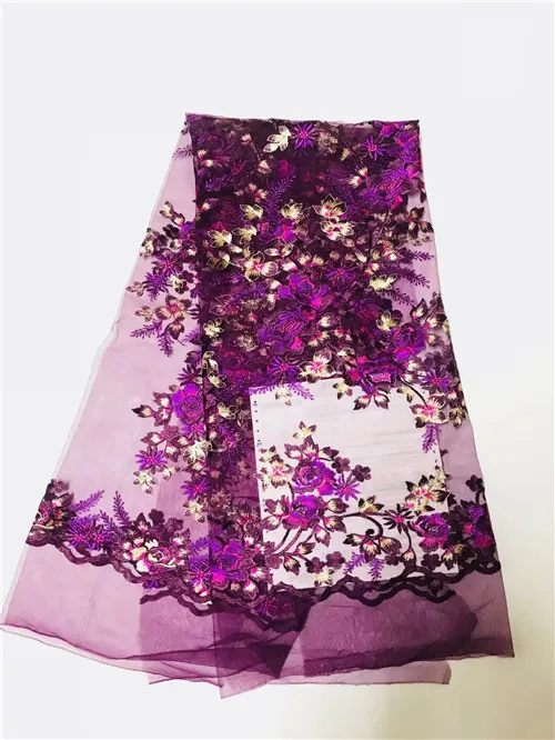 

Newcoming colourful embroidered net tulle lace fabric high quality african french lace fabric for party dress rfa071