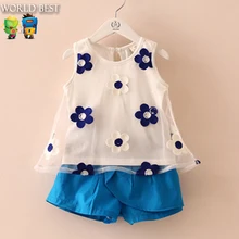 2017 Nouveau Style D’été Bébé Fille Pantalon Bébé Fille Vêtements pas cher Enfants Vêtements Nouveau Design Bébé Fille D’été Tenues Conjunto Menina