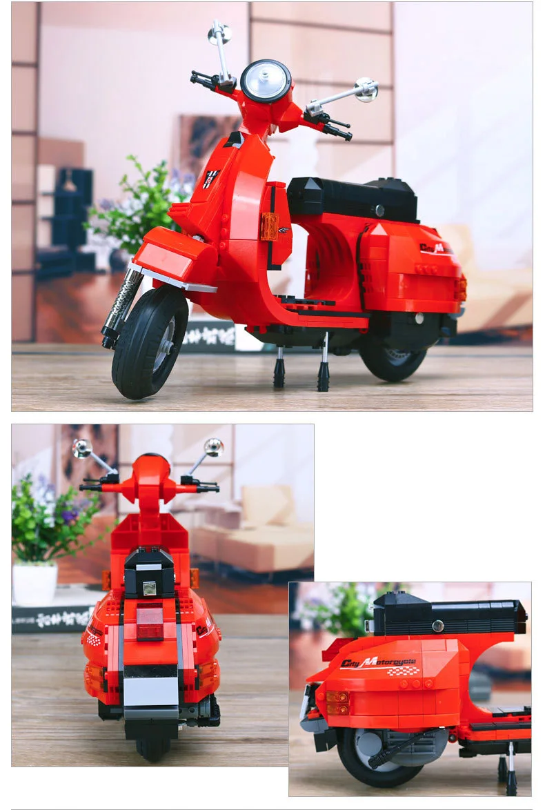 XINGBAO 03002 блок 732 шт. натуральная творческий дизайн классических серии Vespa P200 Moto конструкторных блоков, Детские кубики, игрушки DIY подарок