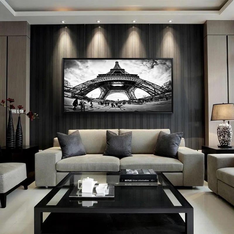  Large Size New Angle Paris Tower Poster Print Modern Famous France Landscape Canvas Painting Wall art Pictures for Living Room (2)