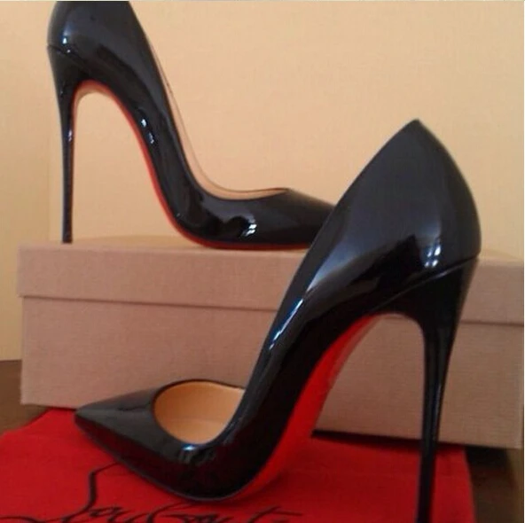 red bottom black stilettos