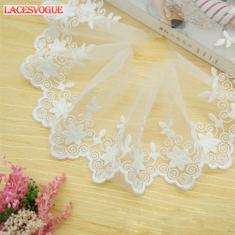 19yards 7.5cm Mesh cotton embroidery Lace Trim Handmade DIY Garment needlework sewing accessories fabric Clothing Decoration 490 | Дом и сад