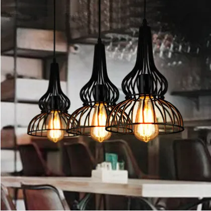 Creative Iron Birdcage Vintage Pendant Lights Edison Hanging Lamp Fixtures For Home Lightings Bar Droplight Lamparas Colgantes