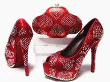Italian Shoe with Matching Bag 5colors Heel Height 11 8cm African Shoe and Bag Set Design