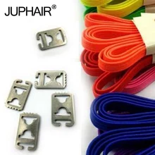 New 1 Pair Metal Lock Lacing Elastic without Neckties Laces Adult Children Sneakers Metal Buckle Laces Sport Shoes Lacing String