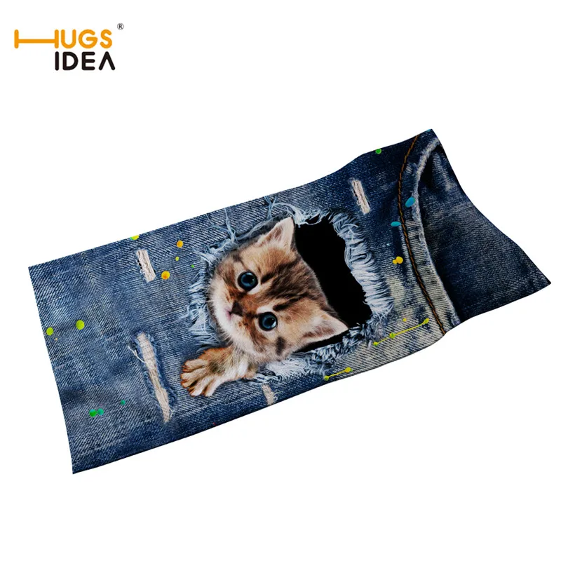 CA4912 HUGSIDEA, милое банное полотенце, Голубой Деним, 3D животное, кошка, мышь, микрофибра, Toalla, для детского кормления, полотенце, большое, плотное, пляжное полотенце - Цвет: CA4912