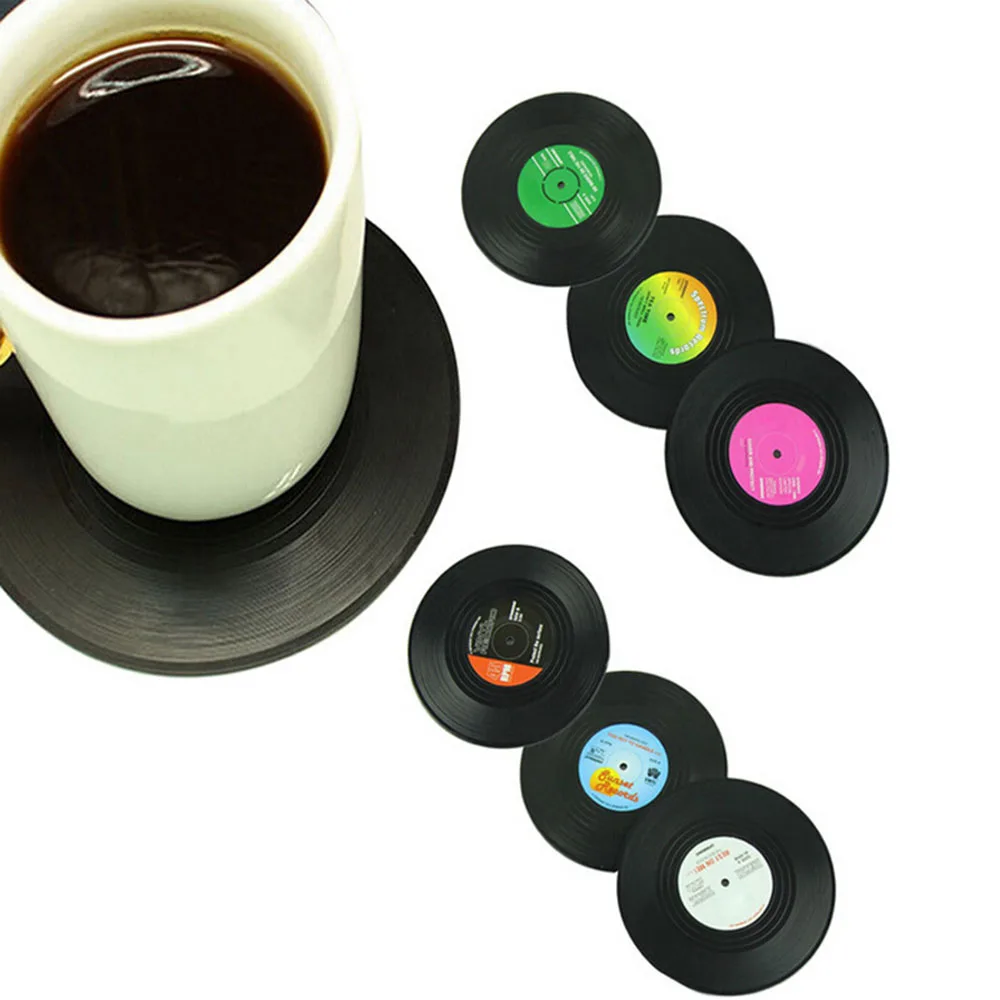 

1PCS Useful Vinyl Coaster Record Cup Drinks Holder Mat Tableware Music Placemat Table Decoration