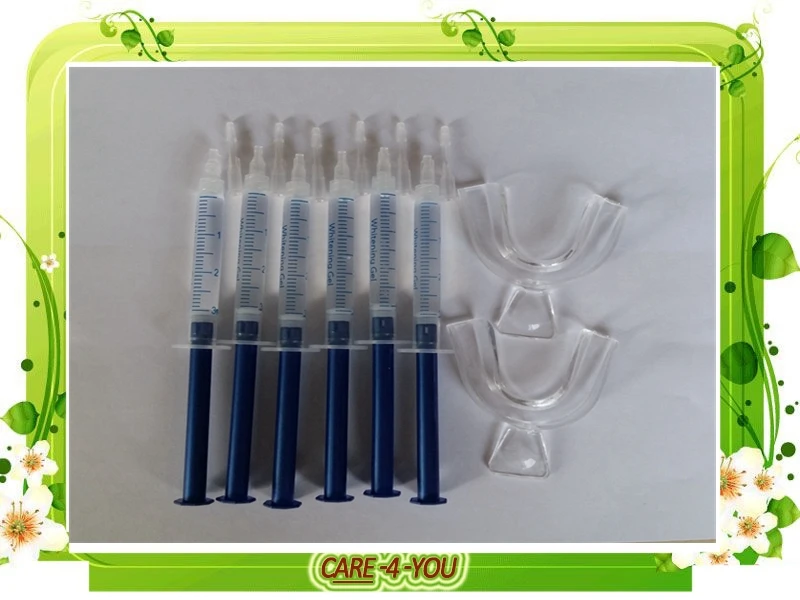 Free shipping Popular Teeth Whitening Kits (6 syringes+2 trays) Dental Bleaching System Oral Gel ...