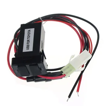 

12V 2.1A Mobile Phone Dashboard Mount Car Auto Dual USB Port Charger Adapter PDA DVR Audio Input for Toyota Car Accessories