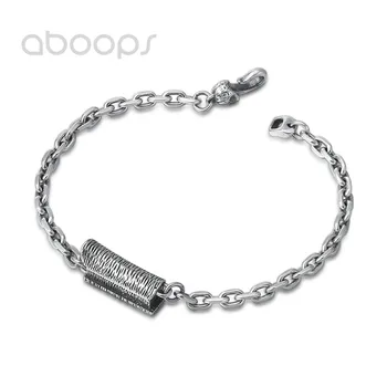 

Vintage 925 Sterling Silver Link Chain Bracelet with Coffin Charm for Men Women 18 20 cm Free Shipping