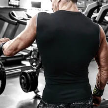 Мужские компрессионные топы без рукавов для мальчиков, Спортивная быстросохнущая футболка, JT-Прямая поставка