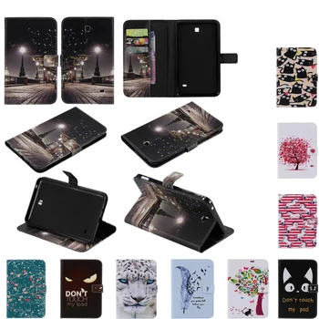 

New Animal Cartoon Painted Flip Case for Samsung Galaxy Tab 4 7.0 T230 SM-T231 PU Leather Tablet Stand Cases with card slot