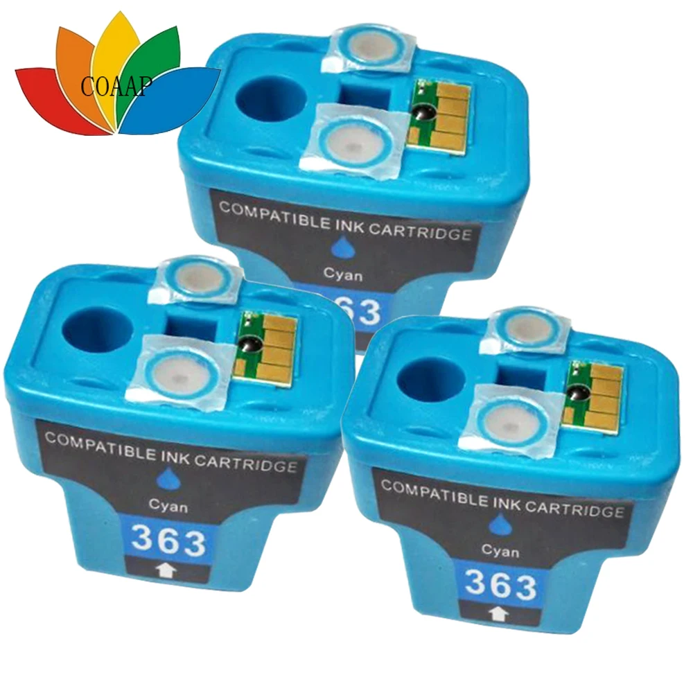 

3PK Compatible HP 363 cyan - C8771EE C5100 C5190 C6288 C8180 D7260 D7368 D7268 hp363 High Capacity Cyan Ink Cartridge
