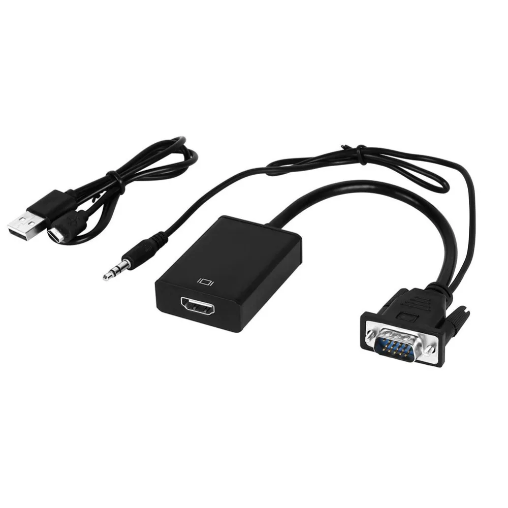 VGA мужчина к HDMI выход 1080 P HD+ Аудио ТВ AV HDTV видео кабель конвертер адаптер#278756