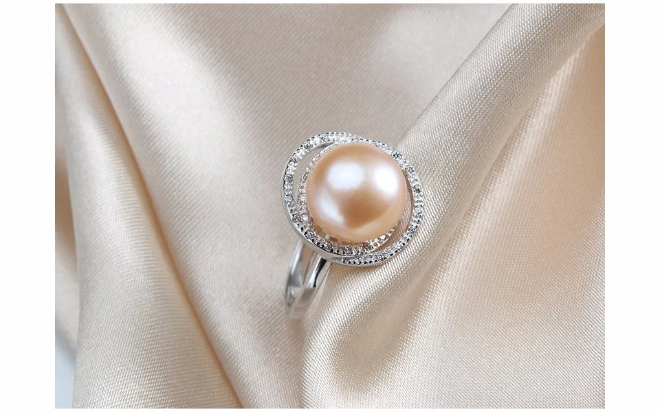 Мода 11-12 мм большой жемчужиной кольцо, лучший подарок кольцо для женщин/жена/подруга, высокое качество 925 стерлингового серебра 3 вида цветов R026