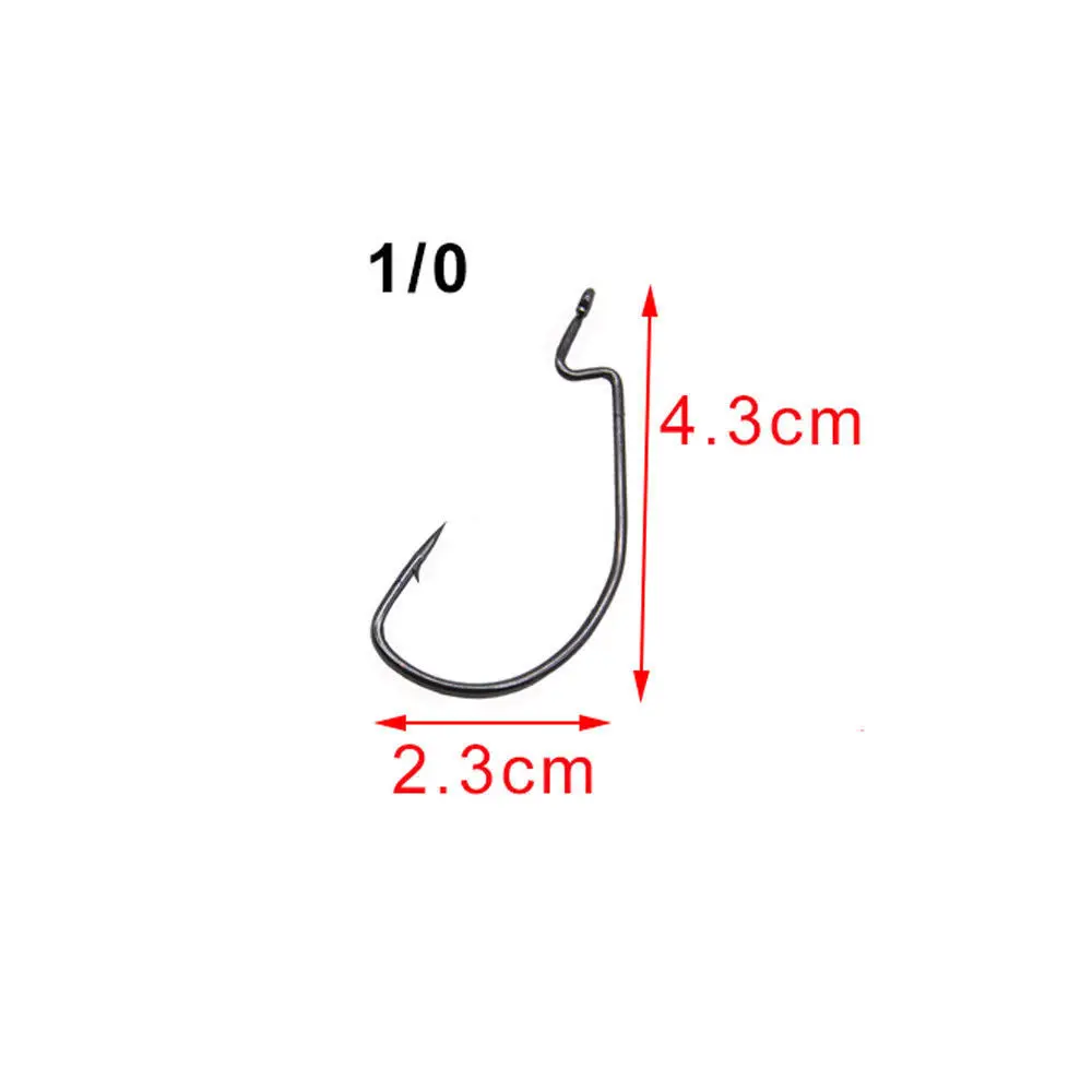 Hyaena 150 шт. 38105 Высокоуглеродистый стальной рыболовный крючок черный колючий зазор рыболовные крючки смещение джиг Техасские установки круглые крючки 1/0 2/0 3/0 4/0 - Цвет: 1 0