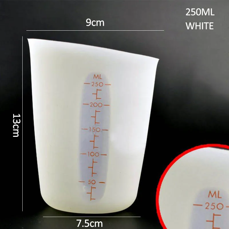 Пищевое мягкое 250 мл Силиконовое портативное шоколадное масло мука инструменты полупрозрачные мерные чашки двойные весы Аксессуары для выпечки