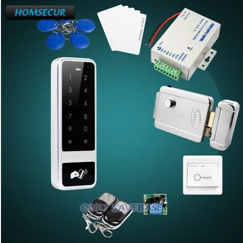 

HOMSECUR Waterproof Touch Keypad ID Access Control System+Electric Lock With Keys For Commercial Access Applications
