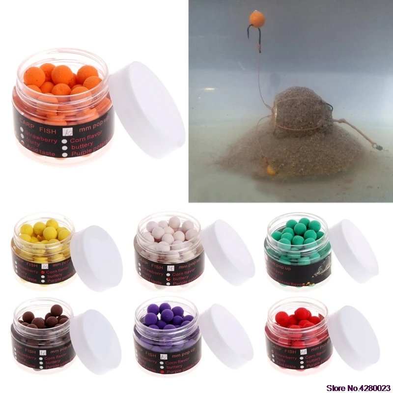 

2019 Fashion Useful Boxed Fishing Beads Carp Floating Fishing Lure Artificial Baits Beads Pops Up Flavor Smell Ball fishing bait