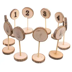 10 шт./компл. хороший номер 1 до 10 круглый деревянный стол подставки для свадебной вечеринки поставки 1-10 стол дерево для чисел и символов