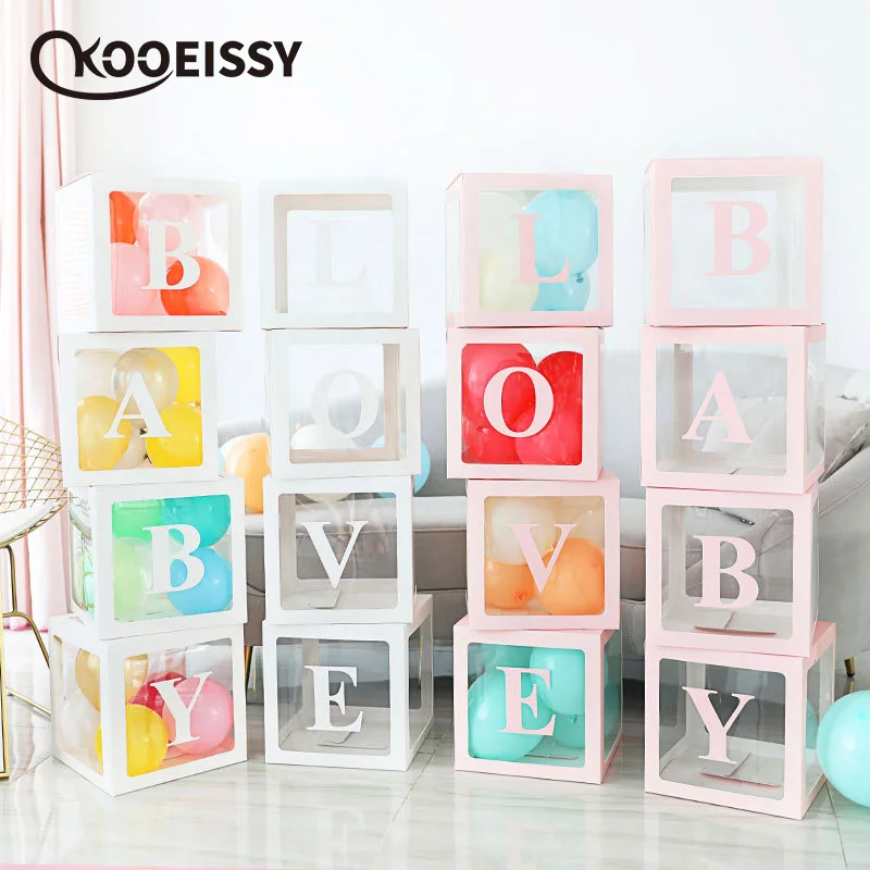 

4Pcs Baby Love Letter Balloon Box birthday party decoration box for kids wedding arrangement props DIY letters Baby Shower
