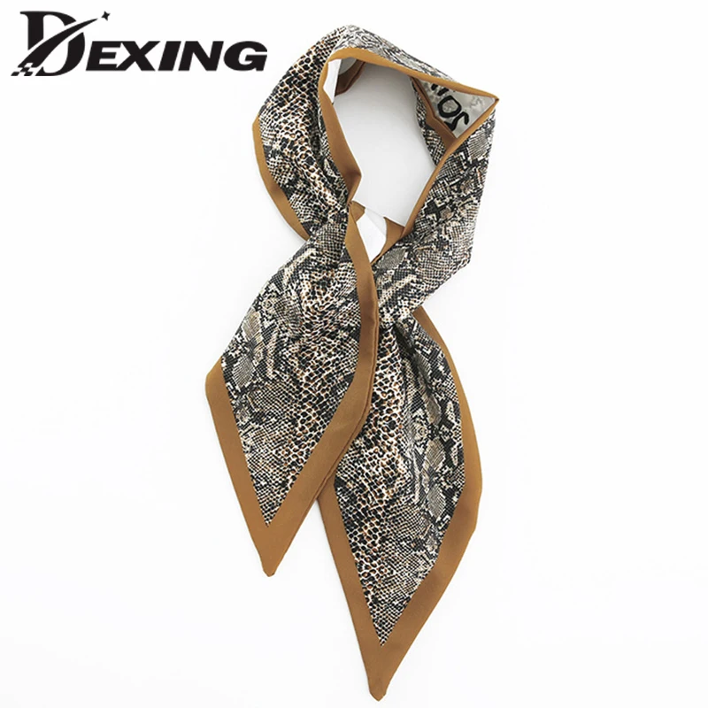 

Spring Autumn Snake Long Scarf Korean Version Scarf Europe America Wild Satin Scarf Fashion Double Leopard Silk Scarf Wholesale