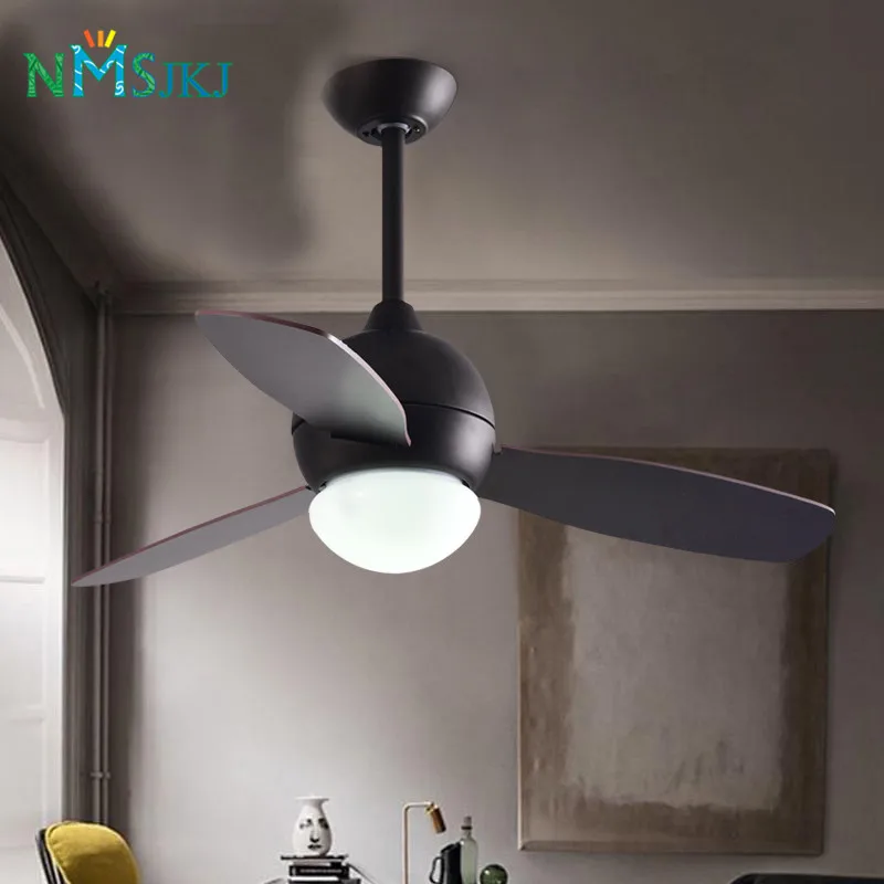 Us 203 15 15 Off Vintage Ceiling Fan With Light And Remote Control Industrial Lighting Restaurant Living Room Black Ceiling Fan In Ceiling Fans From