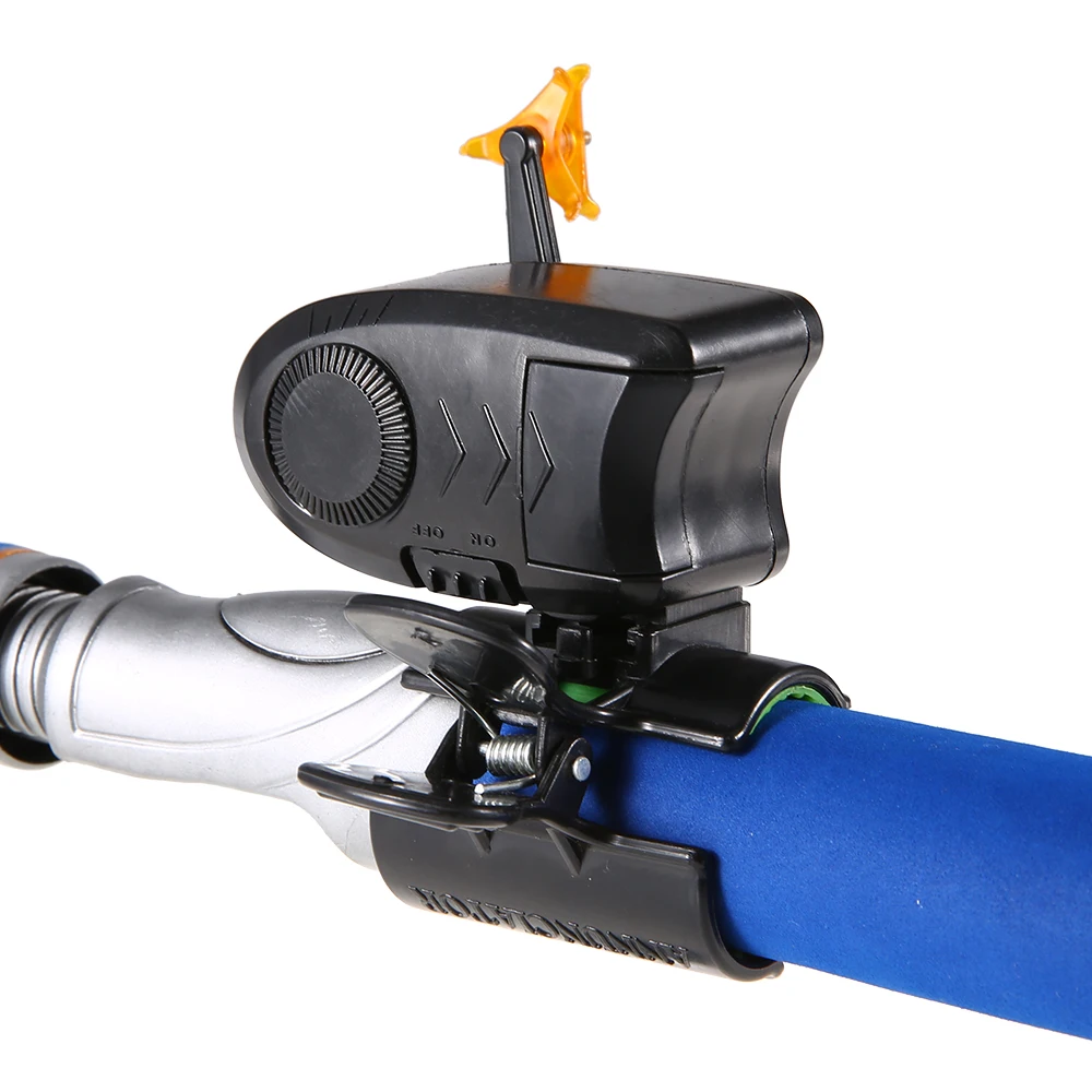 Fishing Rod Bell Fish Bite Sound Alarm Bell with Clip LED Light Fishing