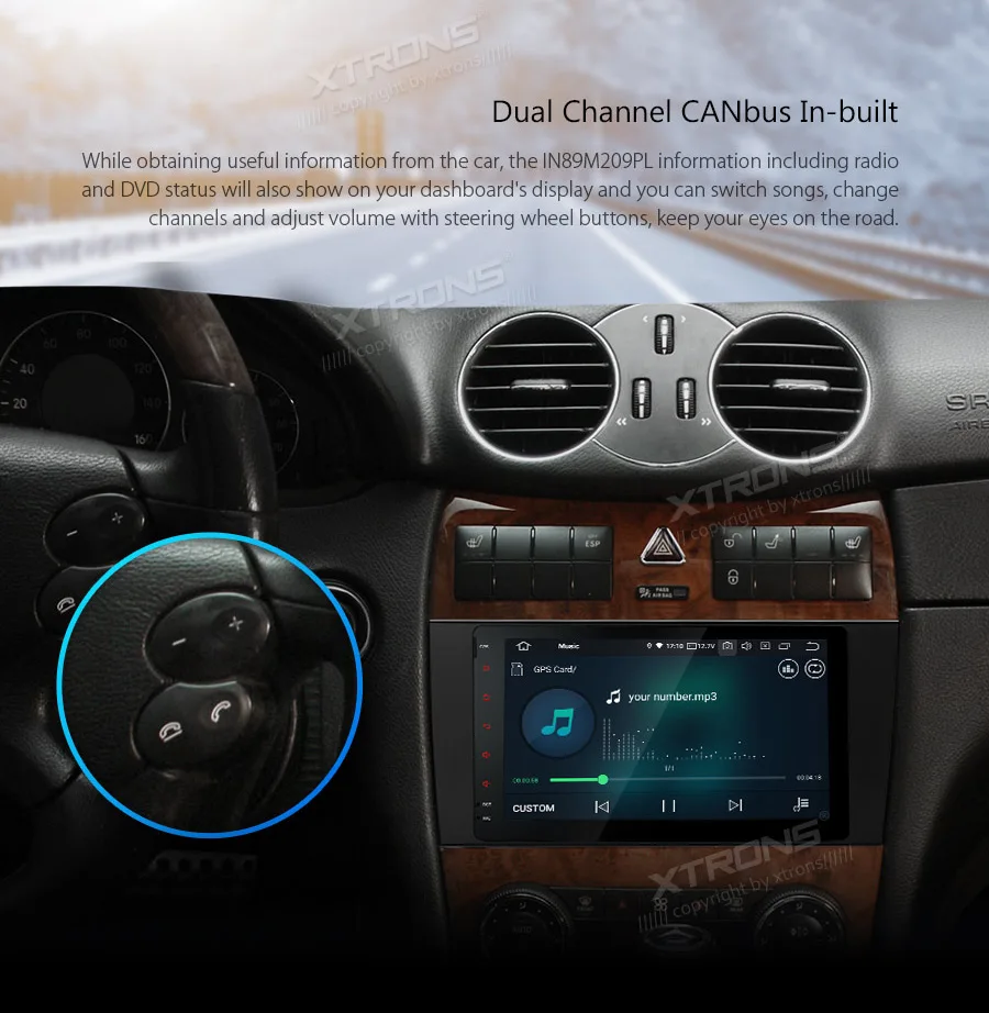 Cheap XTRONS Android 9.0 Car Stereo Radio Player for Mercedes Benz W209 2005 2006 W203 W463 Plug and Play Design GPS WIFI OBD No DVD 2