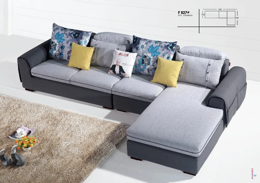 modern fabric L shape sofain Living Room Sofas from Furniture on