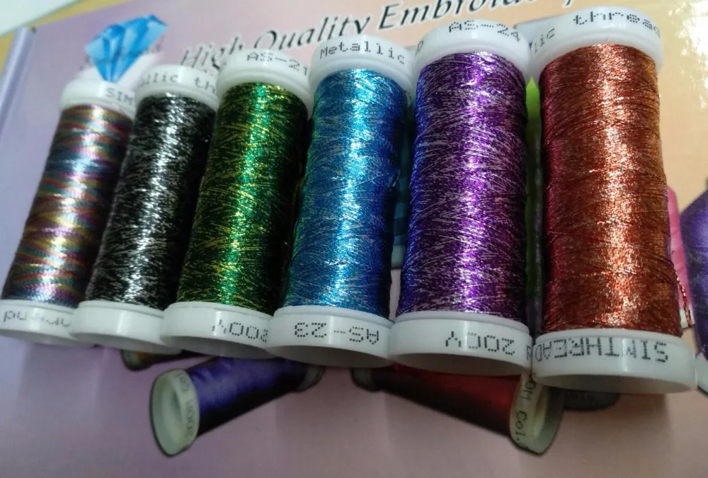 Set 2 Popular metallic embroidery machine thread bobbin thread 6