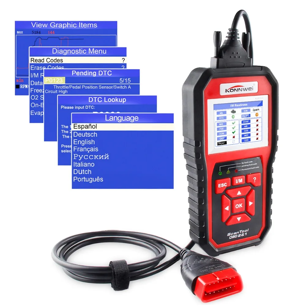 2018 OBD2 Scanner Code Scanner KW850 Universal OBD II Vehicle Engine Diagnostic Codes Reader Full OBD2/ EOBD Scan Tool