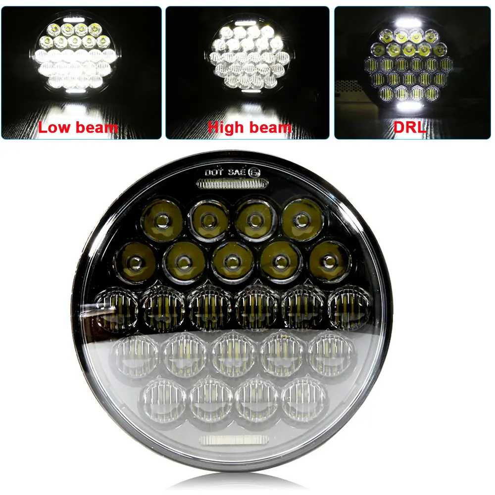 5,7" 5 3/4 светодиодный фара мотоцикла для Sportster 1200 XL1200L пользовательские XL1200C 883 XL883 883L XL883R 48 черный H4 - Цвет: 75w