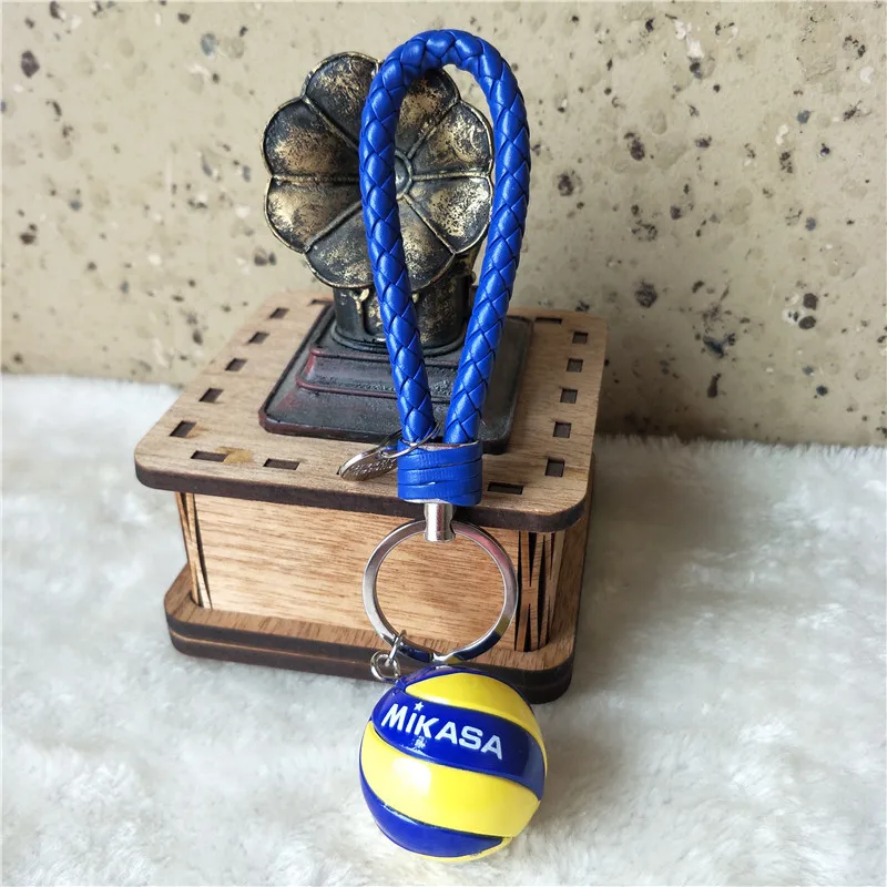 Кожа веревки сплетенные волейбольный брелок мяч Key Holder волейбол подарки ключ