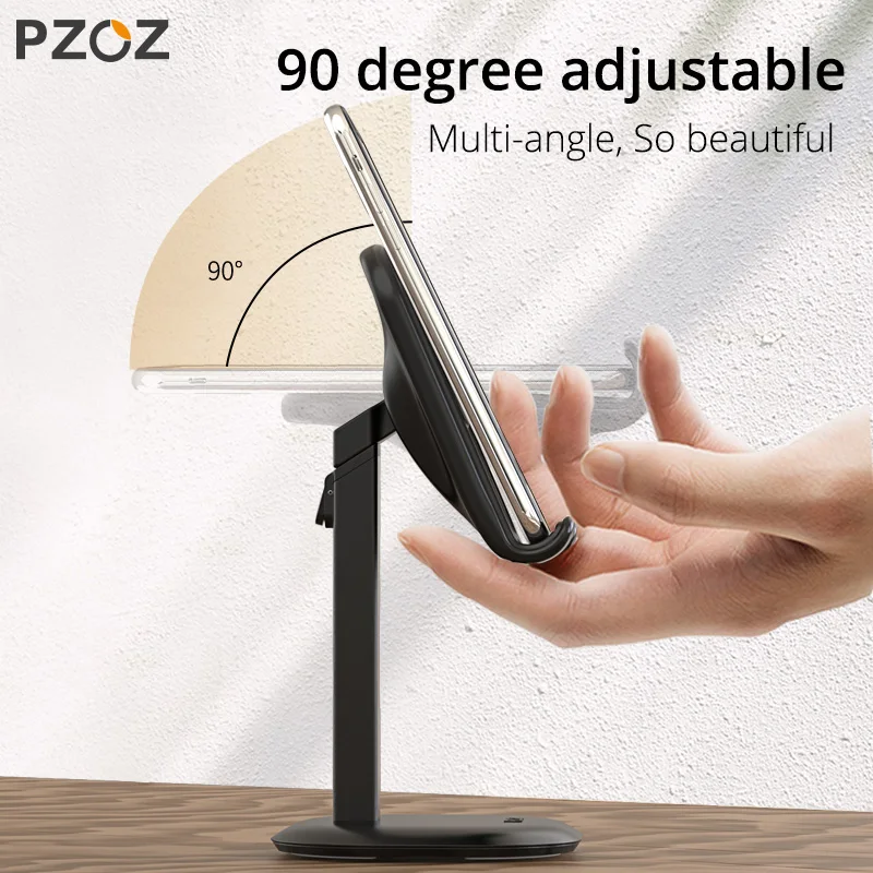 PZOZ Qi Drahtlose Ladegerät Telefon Halter Dock Stehen für iphone 8 X XR XS Max 10 W Drahtlose schn