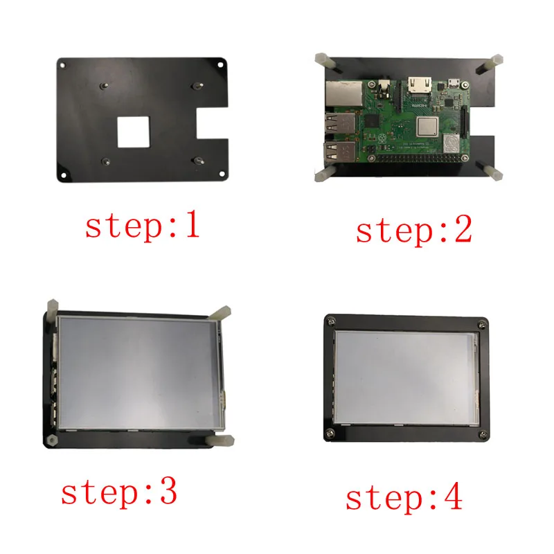 Raspberry Pi 3 Model B+/2B+/4B 4 дюйма ЖК-дисплей Дисплей модуль 480*320 с сенсорным экраном чехол больше, чем Raspberry Pi 3,5 дюймов ЖК-дисплей