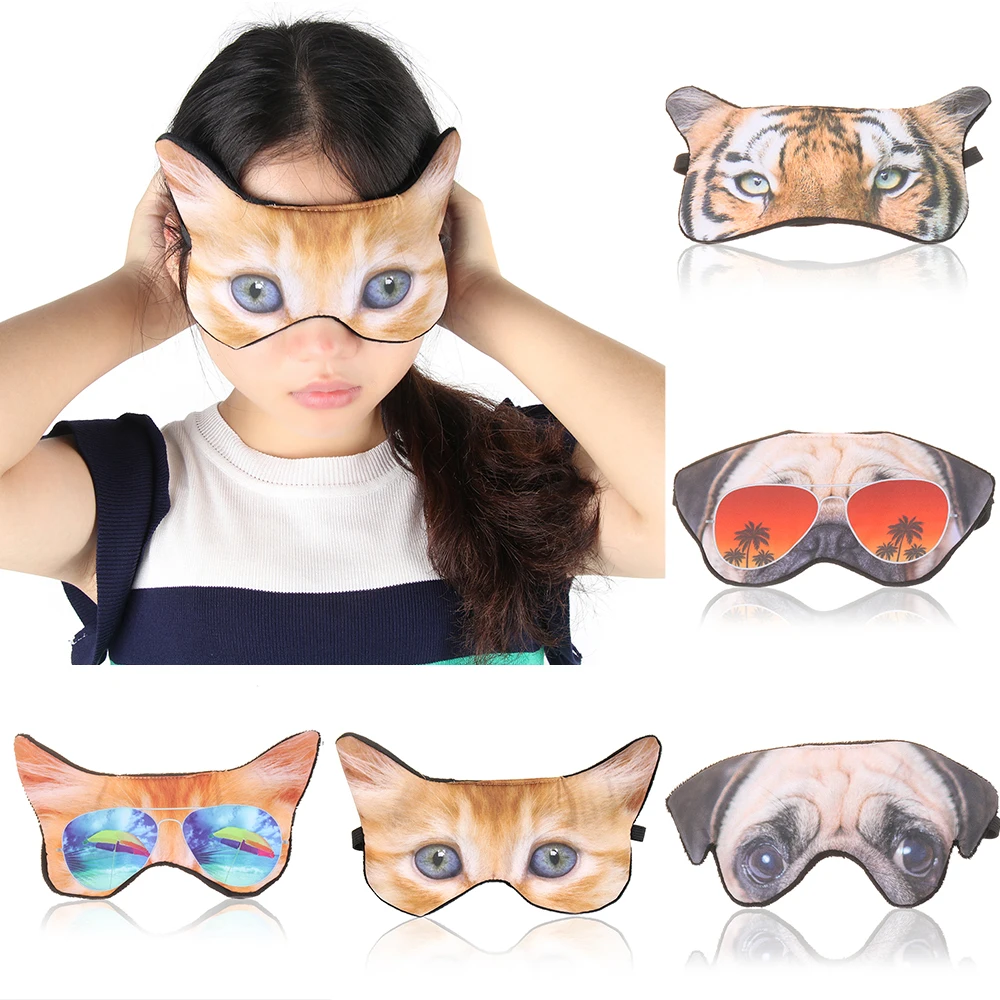 

1 pc 3D Cartoon Animal Printing Eye Mask to Help Sleep Nap Eye Mask Shade Cover Blindfold Sleeping Cute 3D Shade Sleep Eyepatch