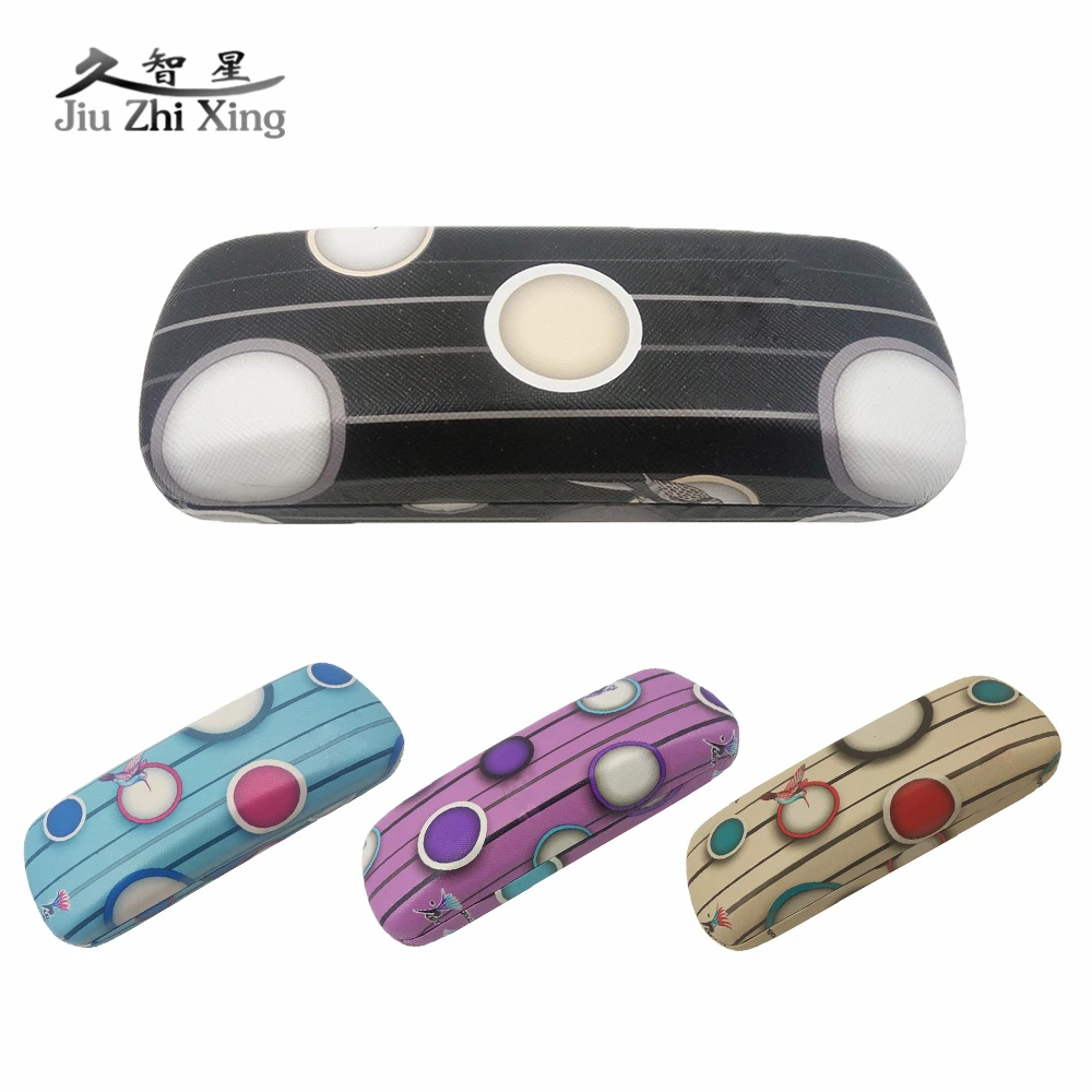 

JIU ZHI XING New Design Colorful Glasses Box Cute Colorful Bird Pattern Metal Box Metal Pressure Protective Glasses Fashion