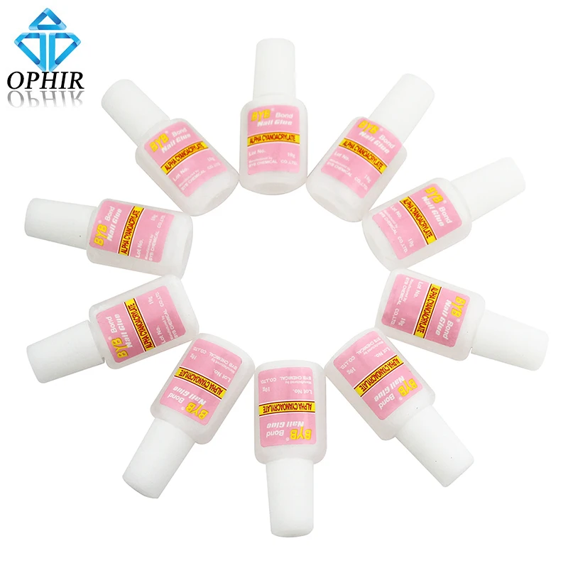 

OPHIR 10x 10g Nail Glue Manicure Art Tips Stick Nail Tool Nalil Art for Decorations UV Gel False Nail_KD023-10x