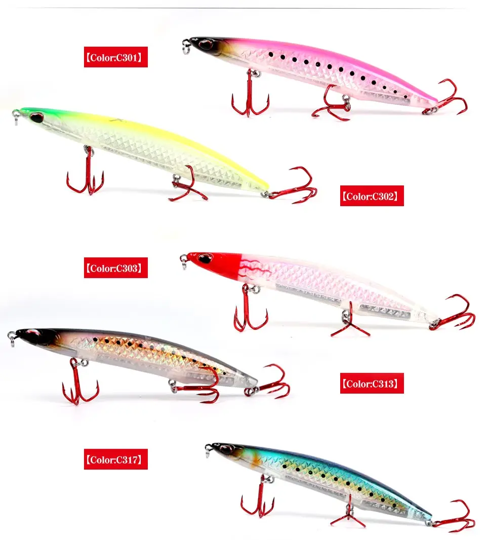 Kingdom Sea Fishing Pencil Lures 125mm 100mm Floating & Sinking Hard Lure With VMC Hooks Bass Fishing Bait Model 3511 (2)